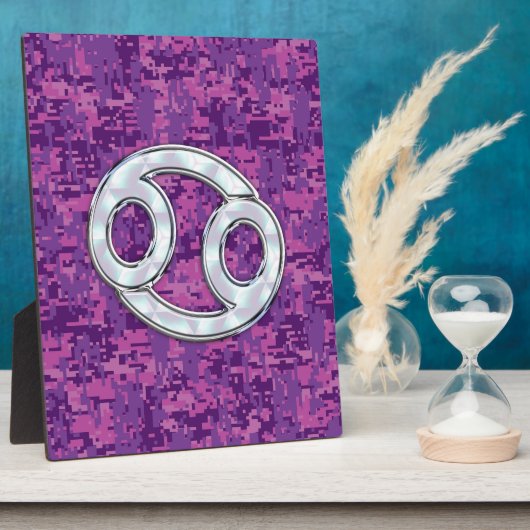 Pearl like Cancer Zodiac Sign on Digital Camo Fotoplaat (Zijkant)