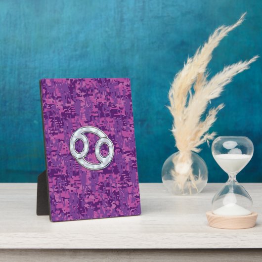 Pearl like Cancer Zodiac Sign on Digital Camo Fotoplaat (Zijkant)