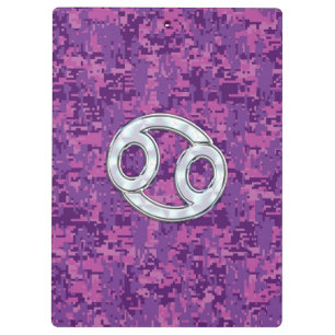 Pearl like Cancer Zodiac Sign on Digital Camo Klembord