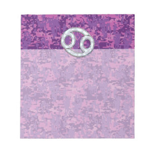 Pearl like Cancer Zodiac Sign on Digital Camo Notitieblok