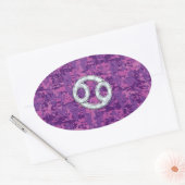 Pearl like Cancer Zodiac Sign on Digital Camo Ovale Sticker (Envelop)