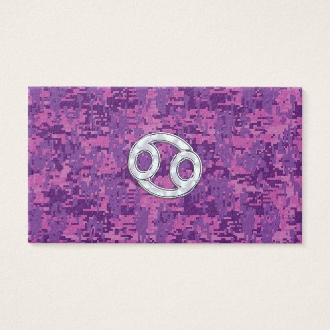 Pearl like Cancer Zodiac Sign on Digital Camo Visitekaartjes (Voorkant)