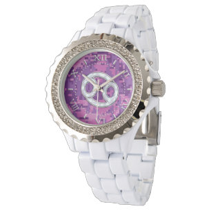 Pearl like Cancer Zodiac Symbol on Camo Dial Horloge