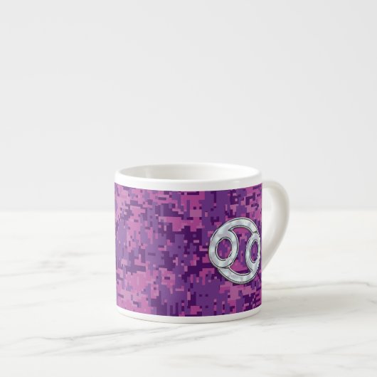 Pearl like Cancer Zodiac Symbol on Digital Camo Espresso Kop (Voorkant rechts)