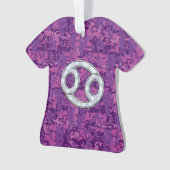Pearl like Cancer Zodiac Symbol on Digital Camo Ornament (voorkant)