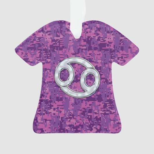 Pearl like Cancer Zodiac Symbol on Digital Camo Ornament (voorkant)