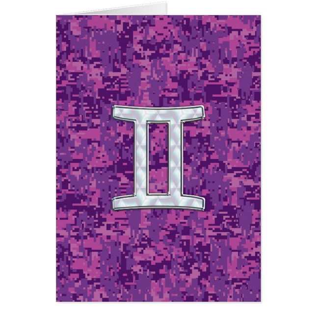 Pearl like Gemini Zodiac Sign on Digital Camo (Voorkant)