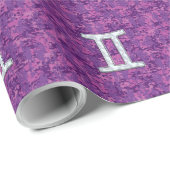 Pearl like Gemini Zodiac Sign on Digital Camo Cadeaupapier (Rol Hoek)