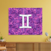 Pearl like Gemini Zodiac Sign on Digital Camo Canvas Afdruk (Insitu (Woonkamer))