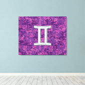 Pearl like Gemini Zodiac Sign on Digital Camo Canvas Afdruk (Insitu (Houten vloer))