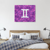 Pearl like Gemini Zodiac Sign on Digital Camo Canvas Afdruk (Insitu (Slaapkamer))