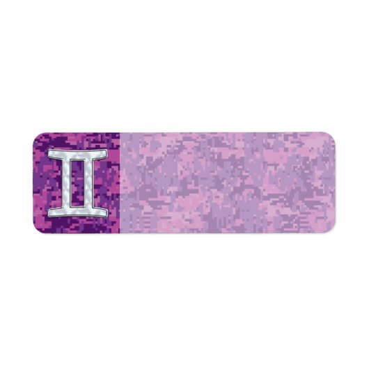 Pearl like Gemini Zodiac Sign on Digital Camo Etiket (Voorkant)