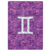 Pearl like Gemini Zodiac Sign on Digital Camo Klembord (Achterkant)