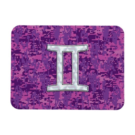 Pearl like Gemini Zodiac Sign on Digital Camo Magneet (Horizontaal)