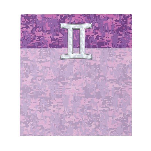 Pearl like Gemini Zodiac Sign on Digital Camo Notitieblok (Voorkant)