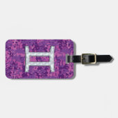 Pearl like Gemini Zodiac Symbol Digital Camouflage Bagagelabel (Voorkant horizontaal)