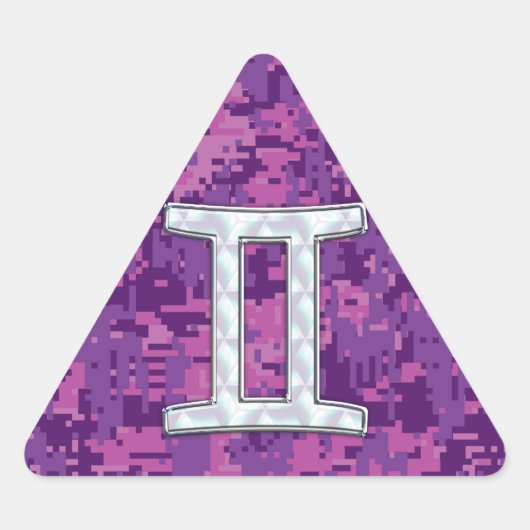 Pearl like Gemini Zodiac Symbol Digital Camouflage Sticker (Voorkant)