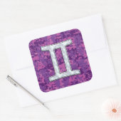 Pearl like Gemini Zodiac Symbol Digital Camouflage Vierkante Sticker (Envelop)