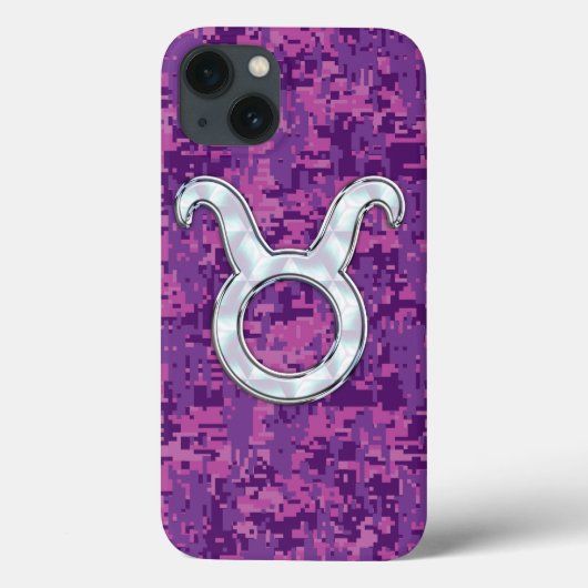 Pearl like Taurus Zodiac Sign Fuchsia Digital Camo Case-Mate iPhone Case (Achterkant)