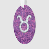 Pearl like Taurus Zodiac Sign Fuchsia Digital Camo Ornament (voorkant)