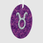 Pearl like Taurus Zodiac Sign Fuchsia Digital Camo Ornament (voorkant)