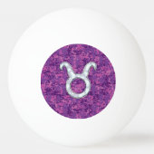 Pearl like Taurus Zodiac Sign Fuchsia Digital Camo Pingpongbal (Achterkant)