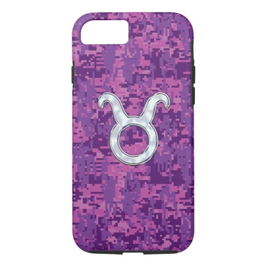 Pearl like Taurus Zodiac Sign on Pink Digital Camo Case-Mate iPhone Case (Achterkant)