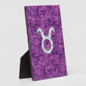 Pearl like Taurus Zodiac Sign on Pink Digital Camo Fotoplaat (Zijkant)