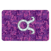 Pearl like Taurus Zodiac Sign on Pink Digital Camo Magneet (Horizontaal)