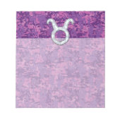 Pearl like Taurus Zodiac Sign on Pink Digital Camo Notitieblok (Voorkant)
