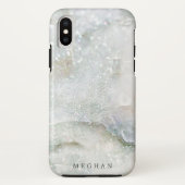 Pearl Marble Glitter Monogram Case-Mate iPhone Case (Achterkant)