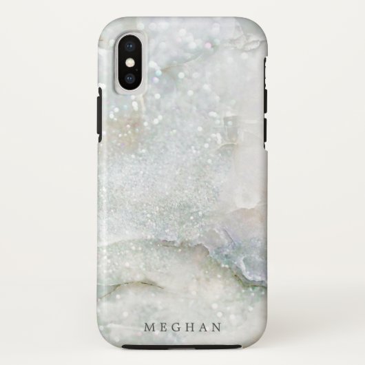 Pearl Marble Glitter Monogram Case-Mate iPhone Case (Achterkant)