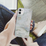 Pearl Marble Glitter Monogram Case-Mate iPhone Case<br><div class="desc">Parel marmer met glitter vonken in zilver en blauw als een prachtige achtergrond met een elegant maatwerk monogram.</div>