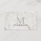 Pearl Marble Masculine Double Monogram Visitekaartje (Voorkant)