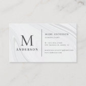Pearl Marble Masculine Double Monogram Visitekaartje (Voorkant)