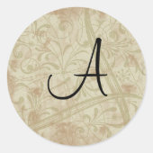 Pearl Monogram Envelopsluiting Ronde Sticker (Voorkant)