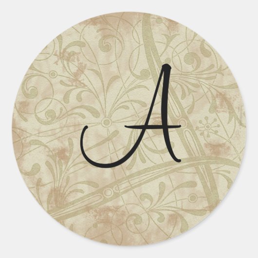 Pearl Monogram Envelopsluiting Ronde Sticker (Voorkant)