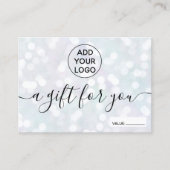 Pearl nacre glitter bokeh logo gift certificate visitekaartje (Voorkant)