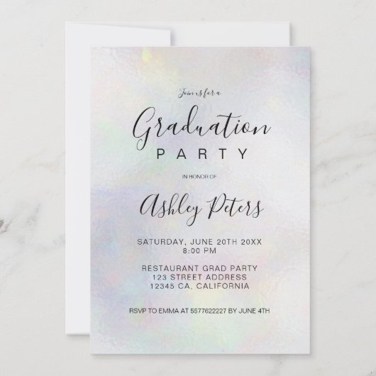 Pearl nacre marmer afstuderen fotoblok afstuderen kaart (Achterkant)