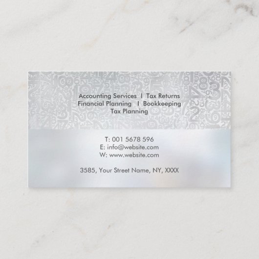 Pearl Numbers Pattern - Accountant Visitekaartje (Achterkant)