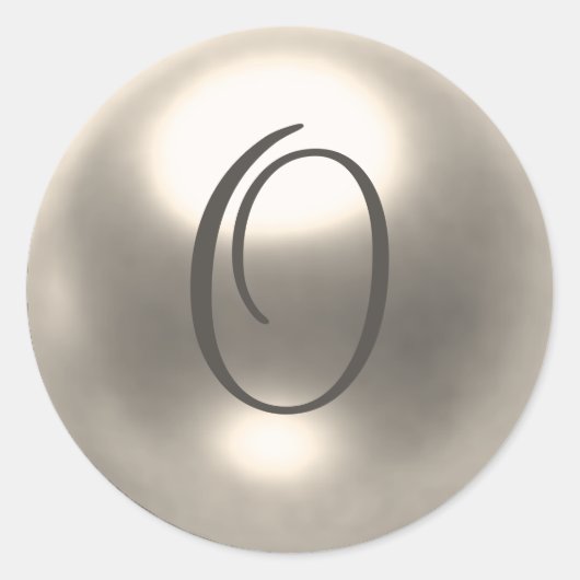 Pearl O monogram bruiloft Ronde Sticker (Voorkant)