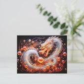 Pearl of Wisdom Chinese Airbrush Dragon with Mysti Briefkaart (Staand voorkant)