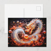 Pearl of Wisdom Chinese Airbrush Dragon with Mysti Briefkaart (Voorkant / Achterkant)