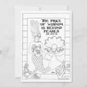 Pearl of Wisdom Mermaid Coloring Briefkaart (Voorkant)