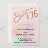 Pearl ombre regenboogschrift blush 16 foto kaart (Voorkant)