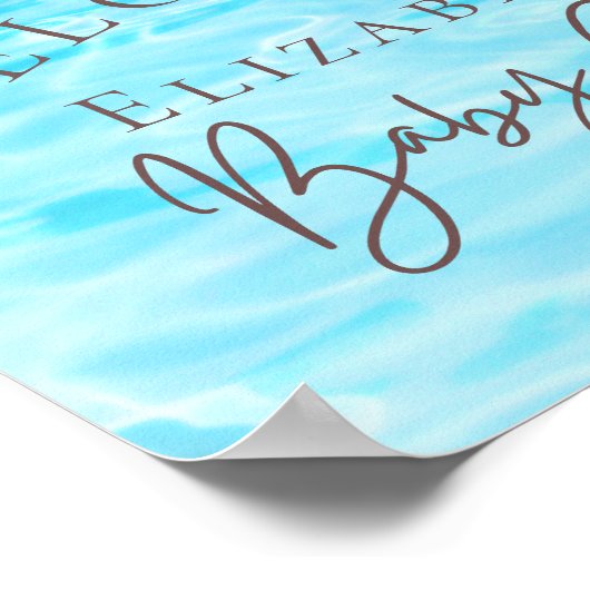 Pearl On The Way Seashell Baby shower Welkom Poster (Hoek)