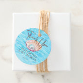 Pearl On The Way Seashell Girl Baby shower Bedankjes Labels (In situ)