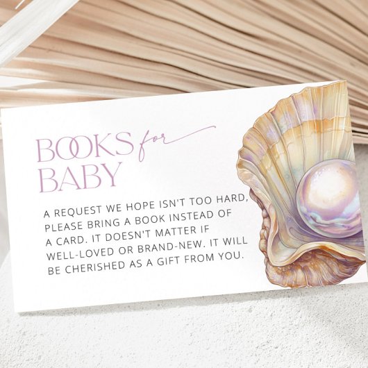 Pearl Oyster Seashell Beach Ocean Books voor Baby Informatiekaartje