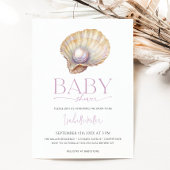 Pearl Oyster Zee Ocean Beach Girl Baby shower Kaart