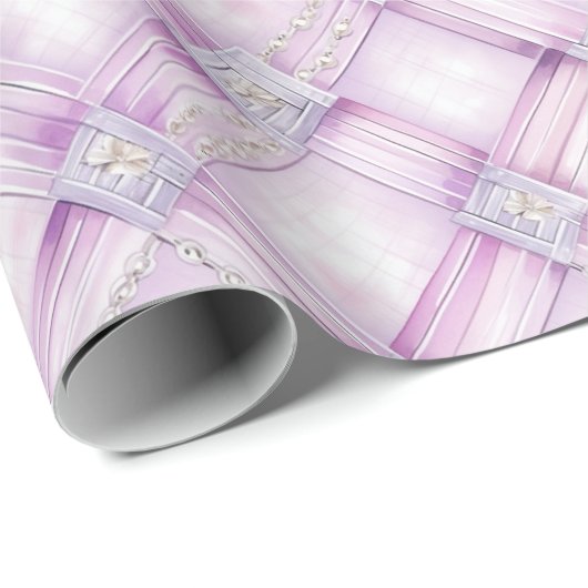 Pearl Paarse Roze Vrijgezellenfeest Cadeaupapier (Rol Hoek)